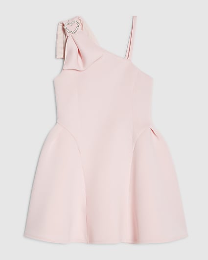 Girls Pink Premium One Shoulder Dress