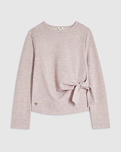 Girls Pink Tie Side Top