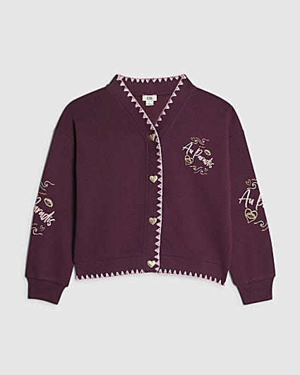Girls Red Quirky Icon Cardigan