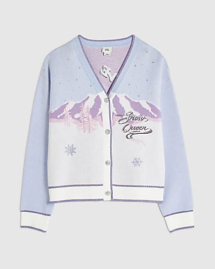 Girls Purple Snow Queen Cardigan
