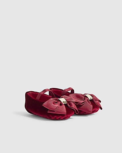 Baby Girls Red Monogram Soles Ballerina Shoes