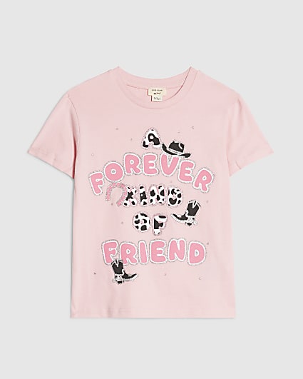 Mini Girls Pink Kind Of Friend T-Shirt