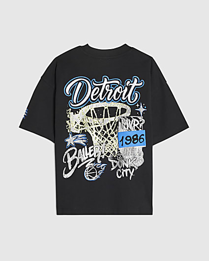 Boys Black Detroit Basketball T-Shirt