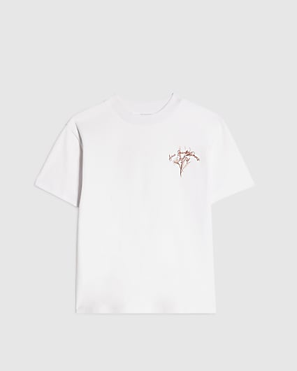 Boys White Flower T-Shirt