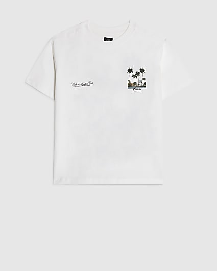 Boys White Basketball Scene T-Shirt
