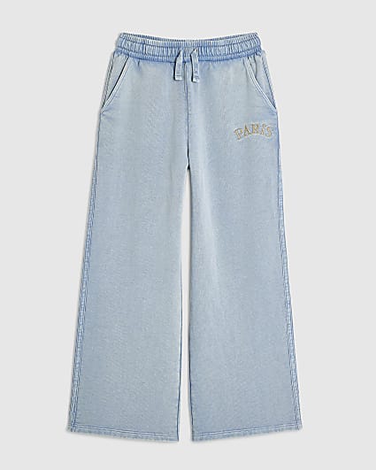 Girl Blue Washed Denim Joggers