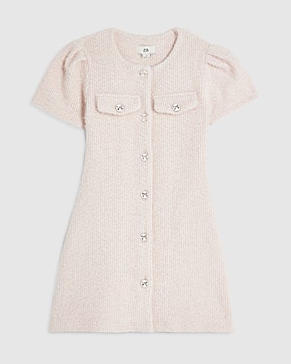 Girls Pink Cosy Fit And Flare Dress