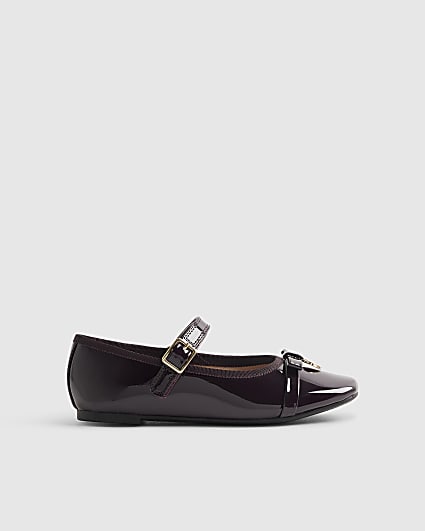 Girls Burgundy Ballet Flats