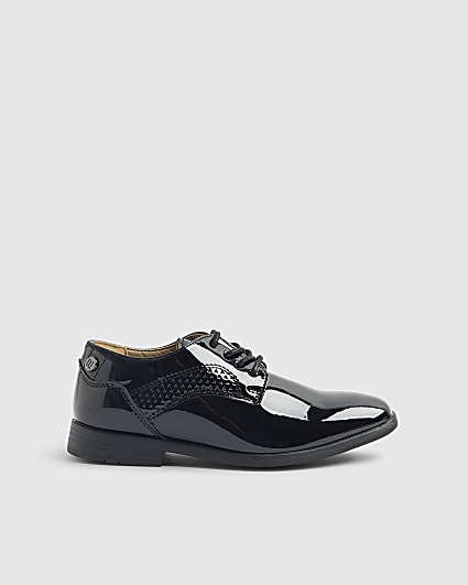 Boys Black Black Patent Point Shoes