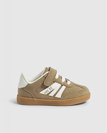 Mini Boys Beige Velcro Strapped Trainers