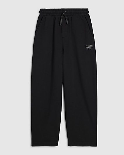 Boys Black Barrel Leg Joggers