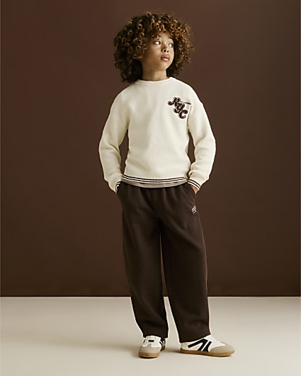 Boys Brown Barrel Leg Joggers