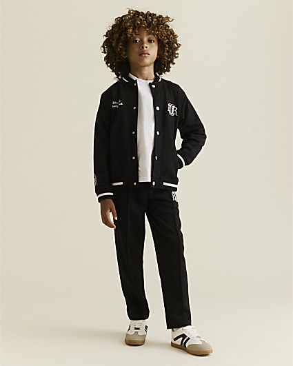 Boys Navy RI Pinstripe Bomber And Trouser Set