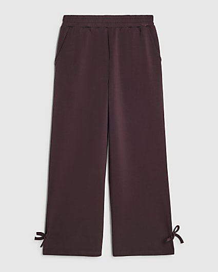 Girls Purple Premium Wide Leg Joggers