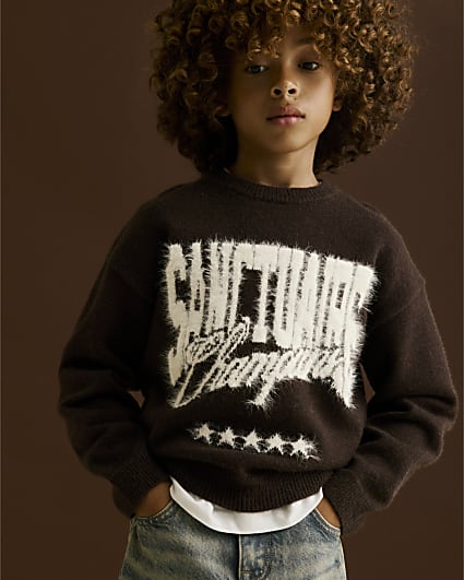 Boys Brown Fluffy Sanctuaire Jumper