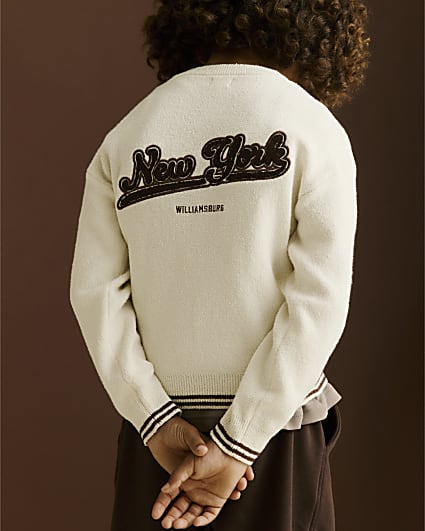 Boys Cream New York Boucle Jumper