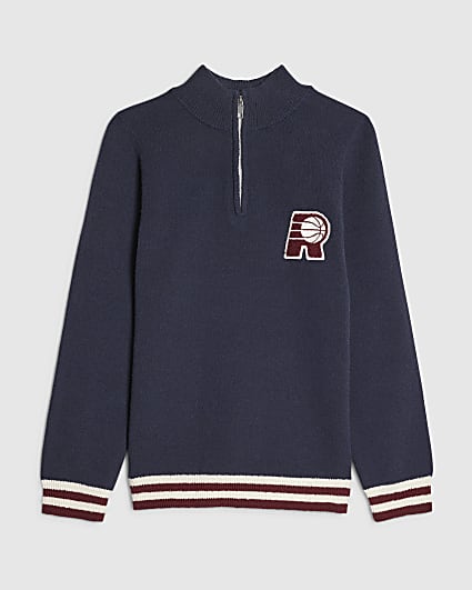 Boys Navy R Basketball Boucle Jumper