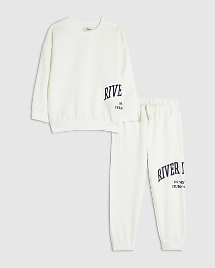 Mini Boys Cream RI Sweatshirt And Joggers Set