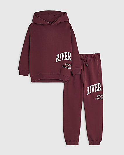 Boys Burgundy RI Hoodie Set