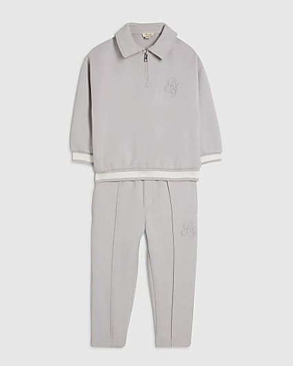 Mini Boys Grey Sweatshirt 2 Piece Set