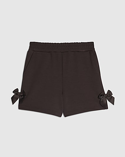 Girls Brown Premium Bow Shorts
