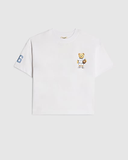 Mini Boys White England Bear T-Shirt