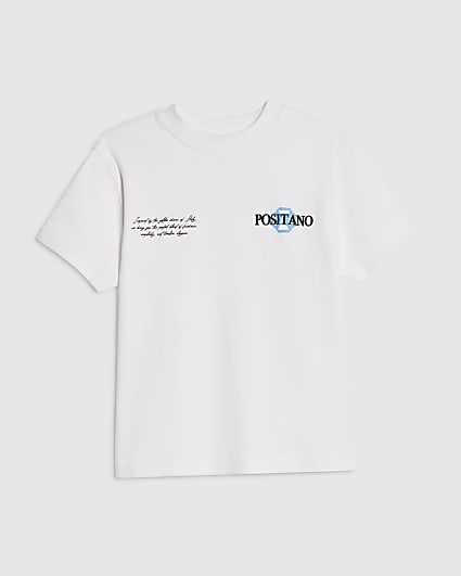 Mini Boys White Positano Lemon T-Shirt