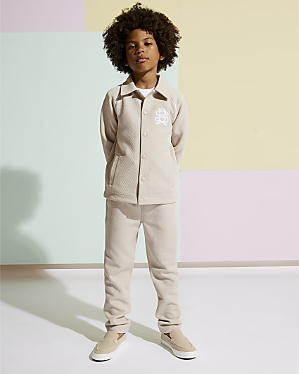 Boys Beige Jacket 3 Piece Set