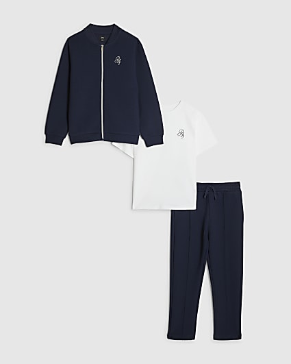 Boys Navy Bomber Jacket 3 Piece Set
