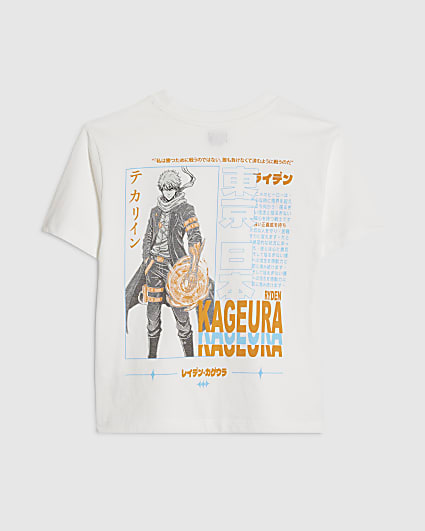 Boys White Ninja Graphic T-Shirt