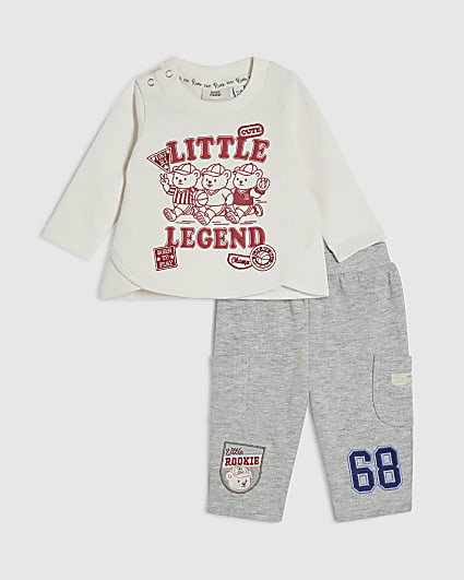 Baby Boys Cream Little Legend T-Shirt Set