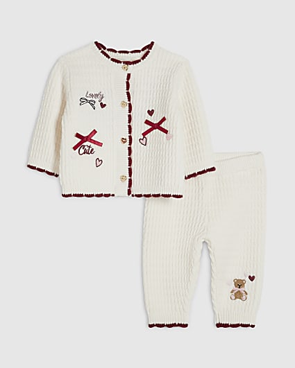 Baby Girls Cream Little Princess Cardigan Set