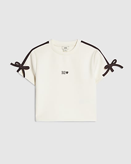 Girls Cream Premium RI Taped T-Shirt