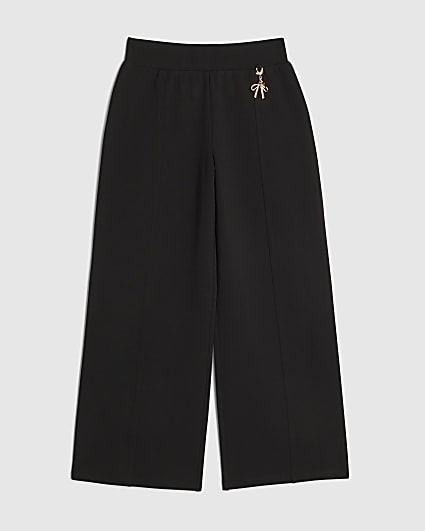 Girls Black Wide Leg Trousers