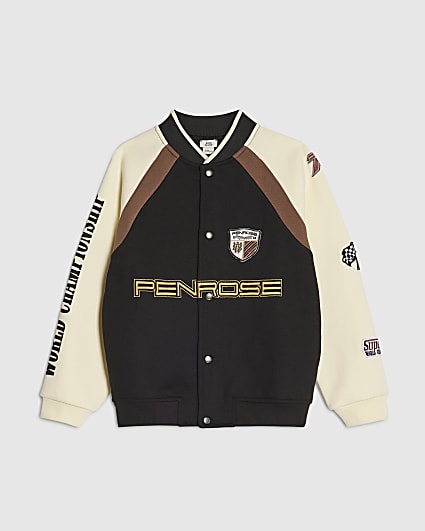 Boys Black Penrose Badge Bomber Jacket