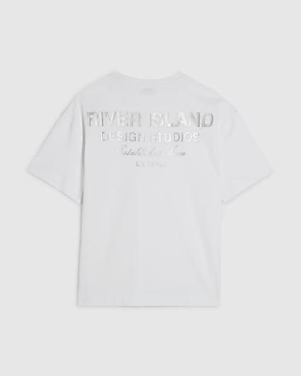 Girls White Design Studios Metallic T-Shirt