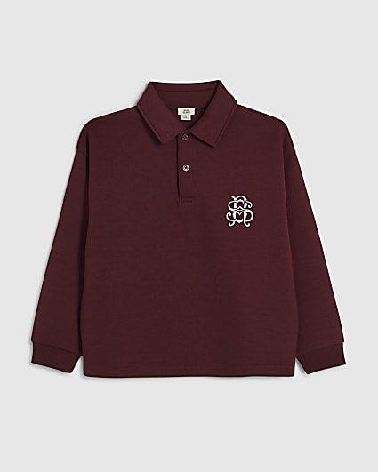 Boys Burgundy RI Rugby Sweatshirt