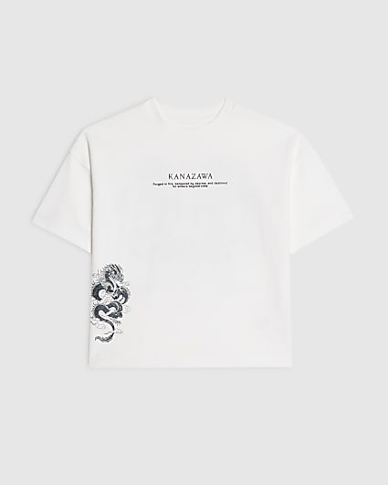 Mini Boys White Kanazawa Dragon T-Shirt