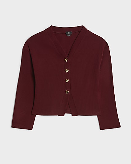 Girls Red Cosy Cardigan