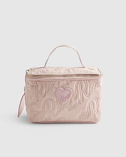 Girls Pink Nylon Script Lunchbox