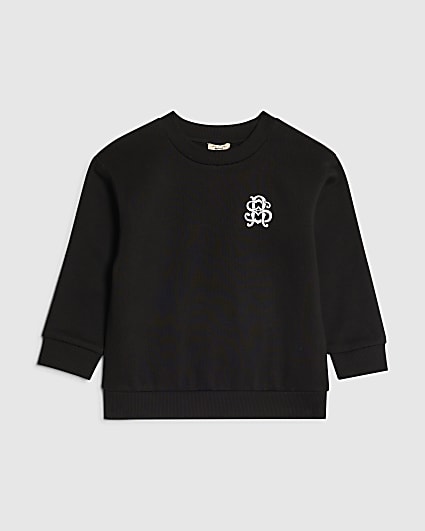 Mini Boys Black Crest Sweatshirt