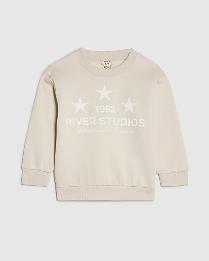 Mini Boys Beige River Studios Sweatshirt