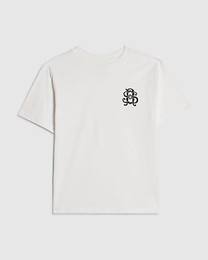 Boys White Crest T-Shirt