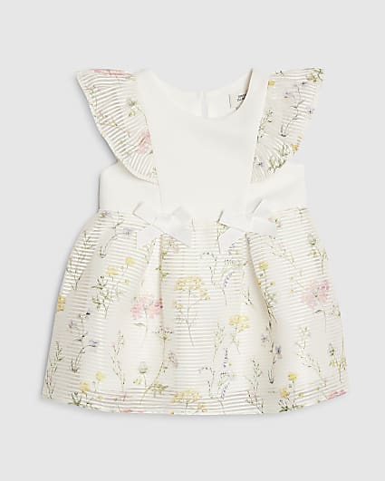 Baby Girls White Floral Burnout Dress