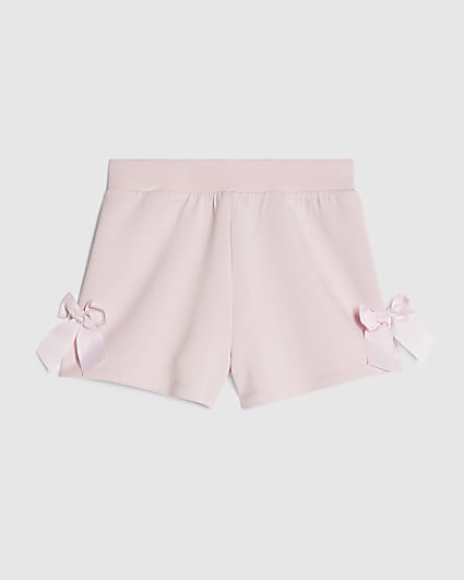 Girls Pink Premium Bow Shorts