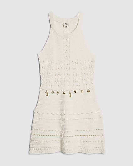 Girls White Crochet Sea Charms Dress