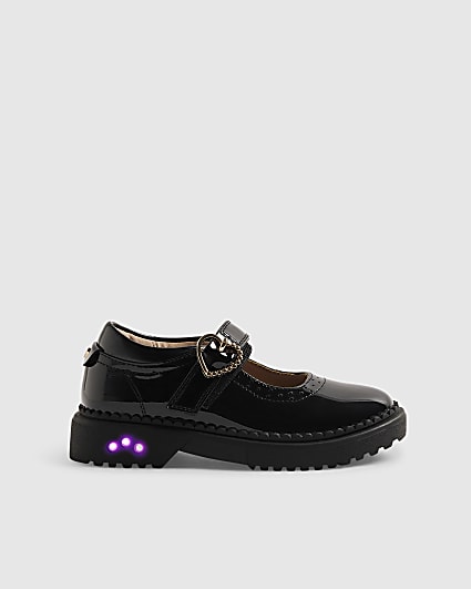 Mini Girls Black Light Up Shoes