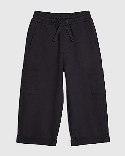 Mini Boys Navy Barrel Roll Up Joggers