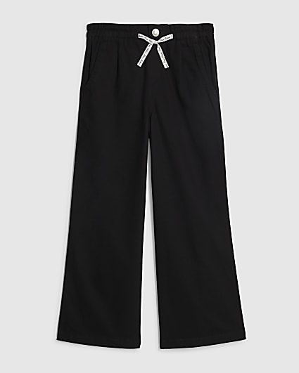 Girls Black Wide Leg Jeans