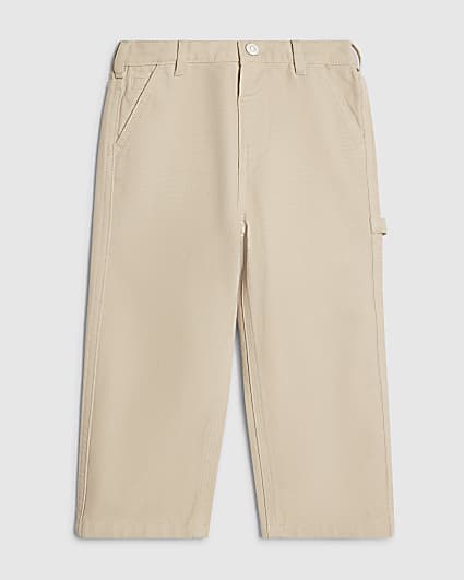Mini Boys Beige Carpenter Twill Trousers